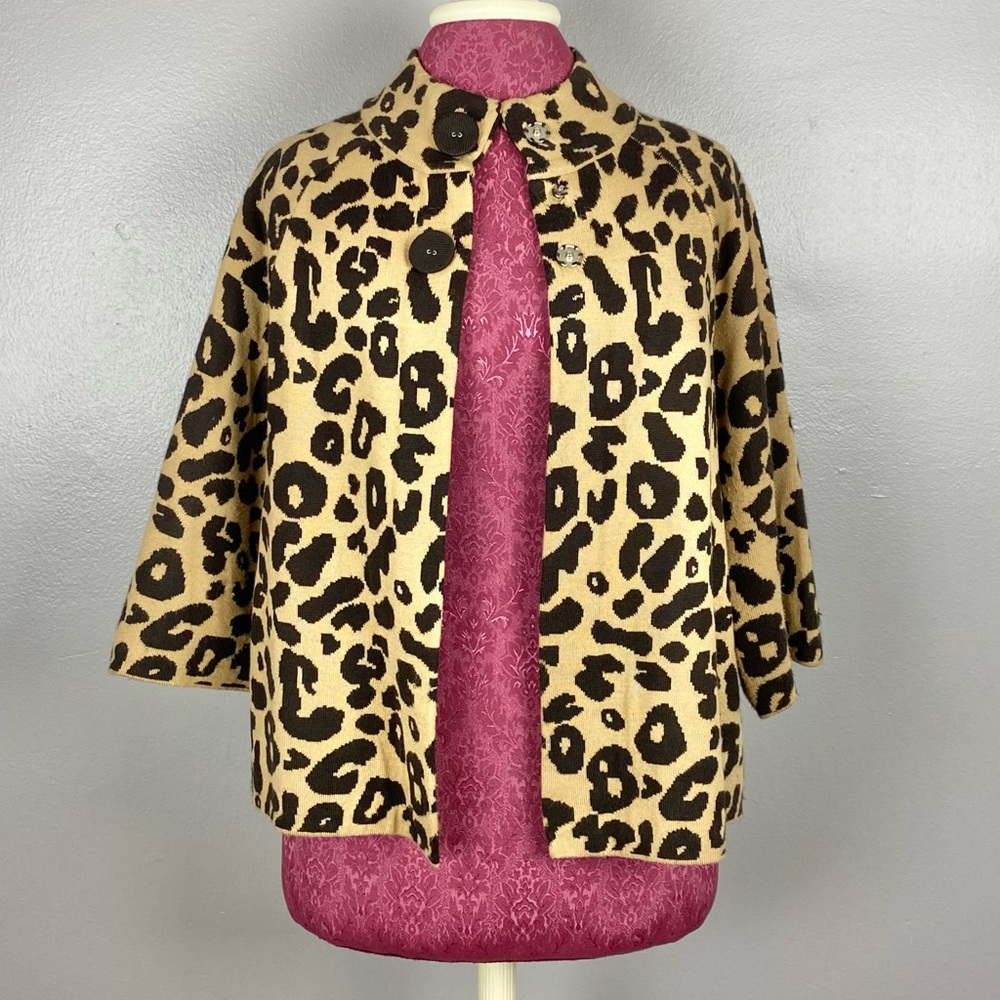 Very Cute Vintage Kim Roger’s Animal Print Pea Coat